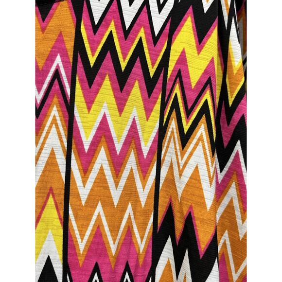 Rafaella Sleeveless top Womens Plus Size 1X Chevron Pink Orange Stretch - Picture 8 of 8